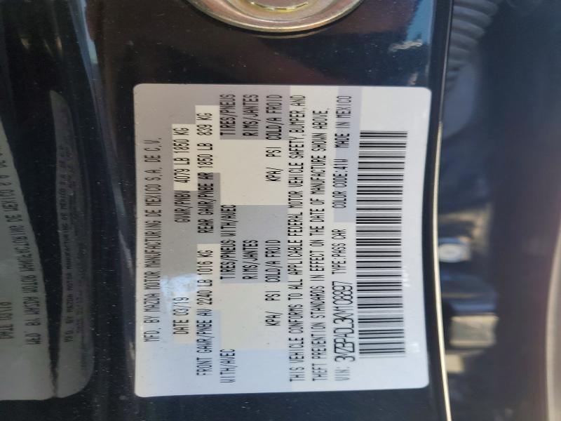 60512956 :رقم المزاد ، 3MZBPADL3KM108897 vin ، 2019 Mazda 3 مزاد بيع