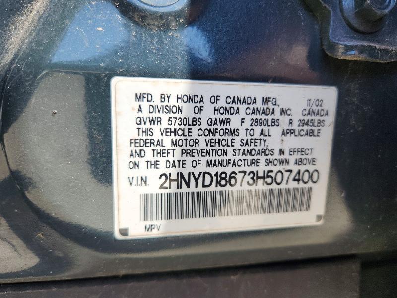 Aukcja sprzedaży 2003 Acura Mdx, vin: 2HNYD18673H507400, numer aukcji: 62097236