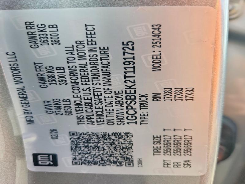 Продажа на аукционе авто 2026 Chevrolet Colorado, vin: 1GCPSBEK2T1191725, номер лота: 61770846