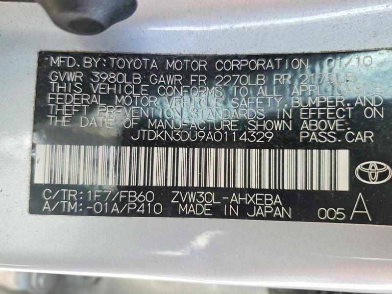 Продажа на аукционе авто 2010 Toyota Prius, vin: JTDKN3DU9A0114329, номер лота: 59792756