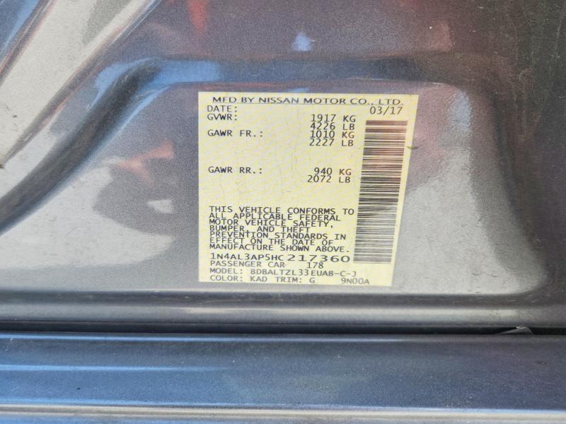 Продаж на аукціоні авто 2017 Nissan Altima, vin: 1N4AL3AP5HC217360, номер лоту: 59918026