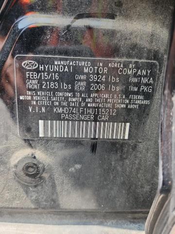 Aukcja sprzedaży 2017 Hyundai Elantra, vin: KMHD74LF1HU115212, numer aukcji: 59601966