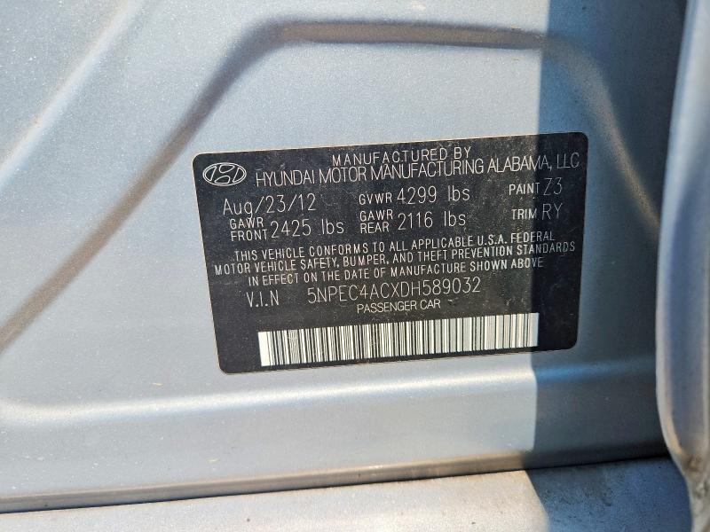 Продажа на аукционе авто 2013 Hyundai Sonata, vin: 5NPEC4ACXDH589032, номер лота: 62095666