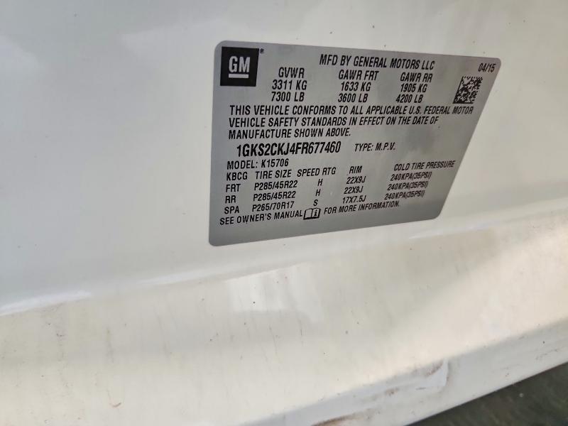 Aukcja sprzedaży 2015 Gmc Yukon, vin: 1GKS2CKJ4FR677460, numer aukcji: 63130756