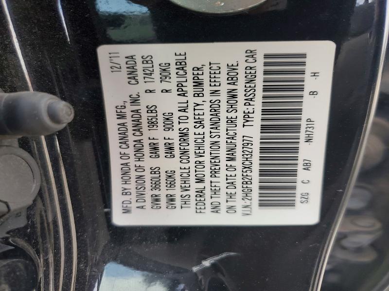 Aukcja sprzedaży 2012 Honda Civic, vin: 2HGFB2F5XCH327977, numer aukcji: 61551046