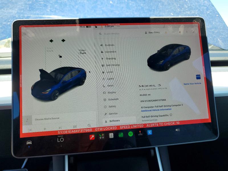 2019 Tesla Model 3 მანქანა იყიდება აუქციონზე, vin: 5YJ3E1EA6KF317968, აუქციონის ნომერი: 61188236