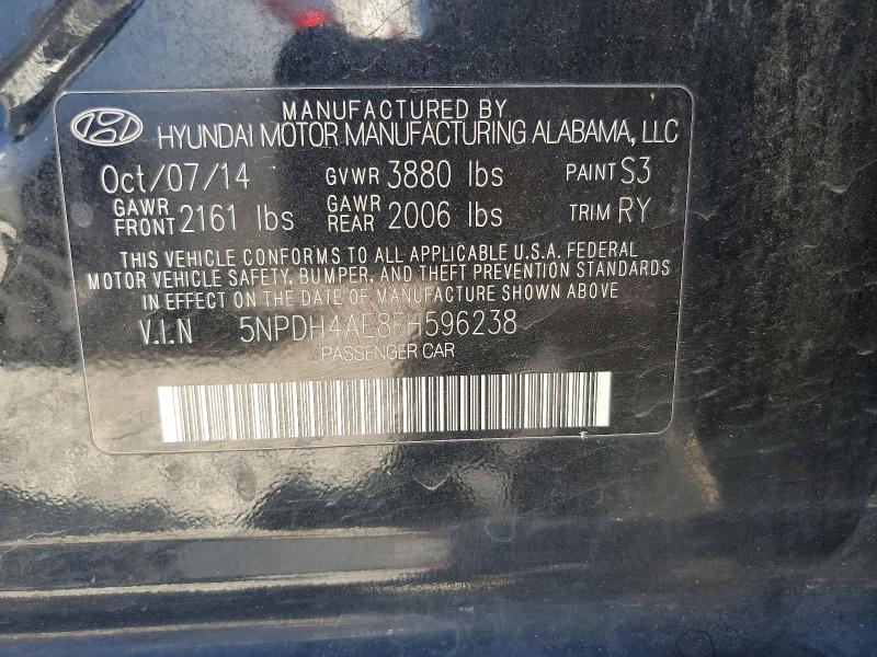 Aukcja sprzedaży 2015 Hyundai Elantra, vin: 5NPDH4AE8FH596238, numer aukcji: 60478646
