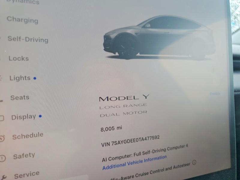 Aukcja sprzedaży 2026 Tesla Model Y, vin: 7SAYGDEE0TA477592, numer aukcji: 59398256