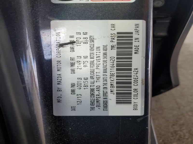 2014 Mazda 3 მანქანა იყიდება აუქციონზე, vin: JM1BM1K78E1164420, აუქციონის ნომერი: 61332866