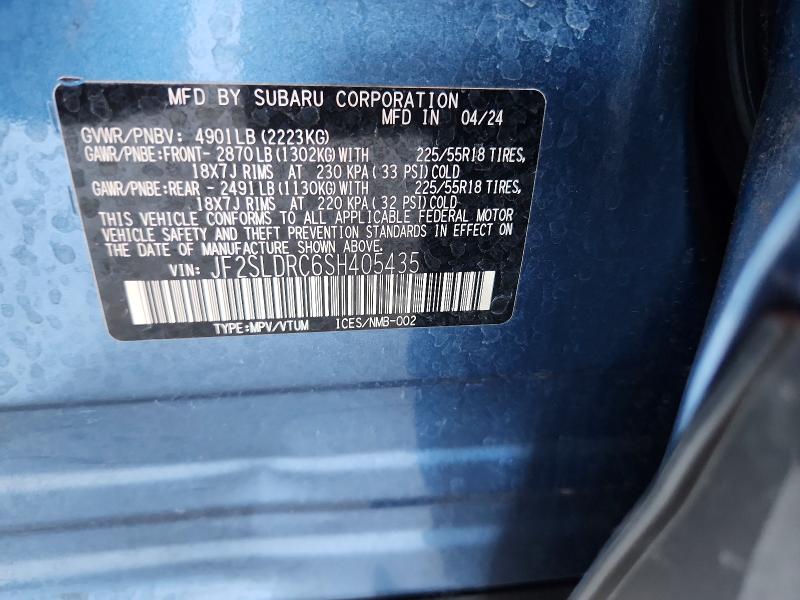 59898546 :رقم المزاد ، JF2SLDRC6SH405435 vin ، 2025 Subaru Forester مزاد بيع