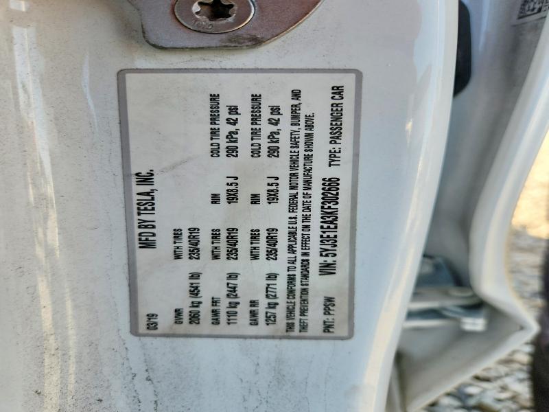 2019 Tesla Model 3 მანქანა იყიდება აუქციონზე, vin: 5YJ3E1EA3KF302666, აუქციონის ნომერი: 60888576
