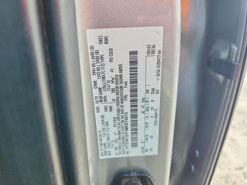 Продаж на аукціоні авто 2021 Ford F150, vin: 1FTEW1EP3MKE76513, номер лоту: 61801316