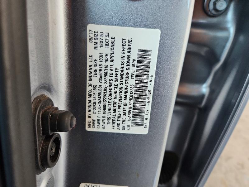 2017 Honda Cr-v მანქანა იყიდება აუქციონზე, vin: 7FARW1H89HE012235, აუქციონის ნომერი: 59779856