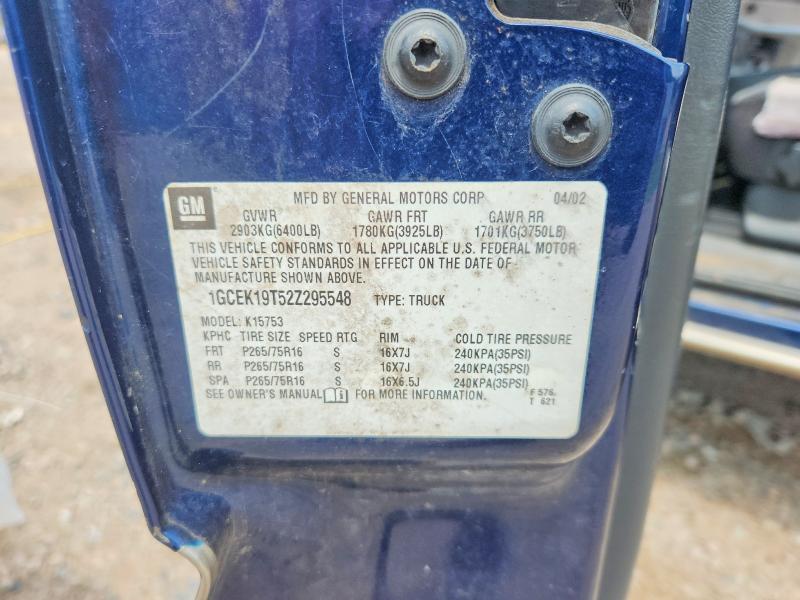 Продаж на аукціоні авто 2002 Chevrolet Silverado, vin: 1GCEK19T52Z295548, номер лоту: 62457646