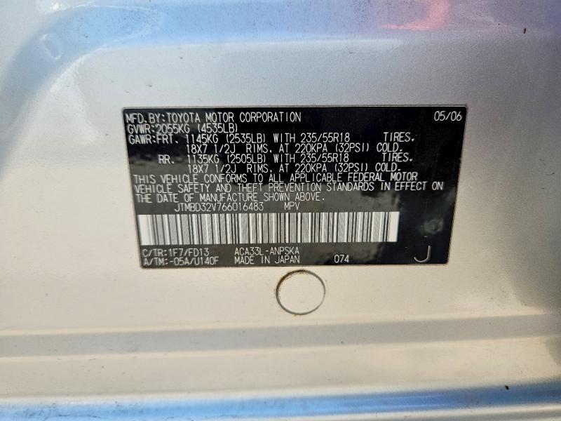Продажа на аукционе авто 2006 Toyota Rav4, vin: JTMBD32V766016483, номер лота: 59963716