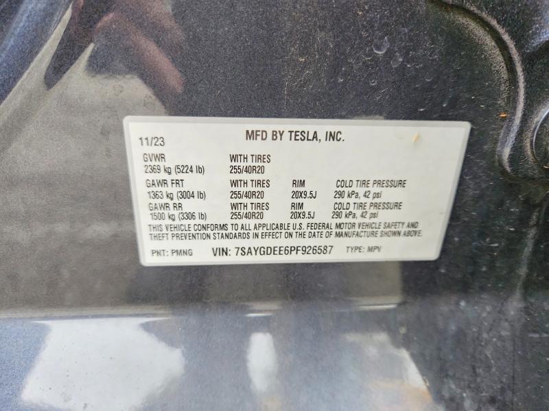 Продаж на аукціоні авто 2023 Tesla Model Y, vin: 7SAYGDEE6PF926587, номер лоту: 59849666