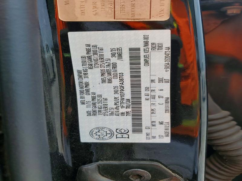 60426526 :رقم المزاد ، 1FTFW1EF9GFA38703 vin ، 2016 Ford F150 مزاد بيع