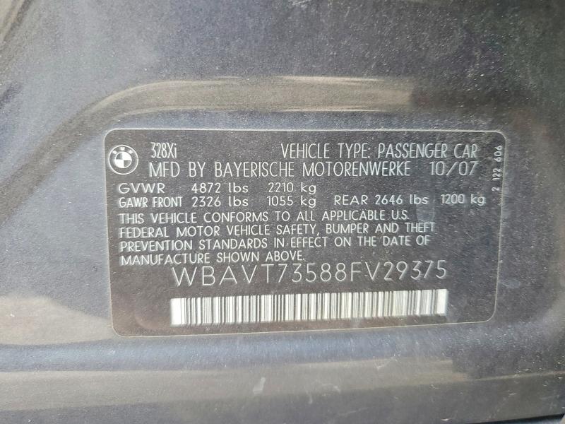 Aukcja sprzedaży 2008 Bmw 328, vin: WBAVT73588FV29375, numer aukcji: 59401386