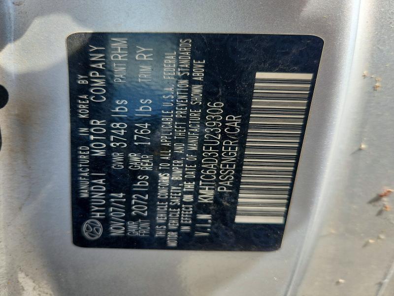 2015 Hyundai Veloster მანქანა იყიდება აუქციონზე, vin: KMHTC6AD3FU239306, აუქციონის ნომერი: 61662996