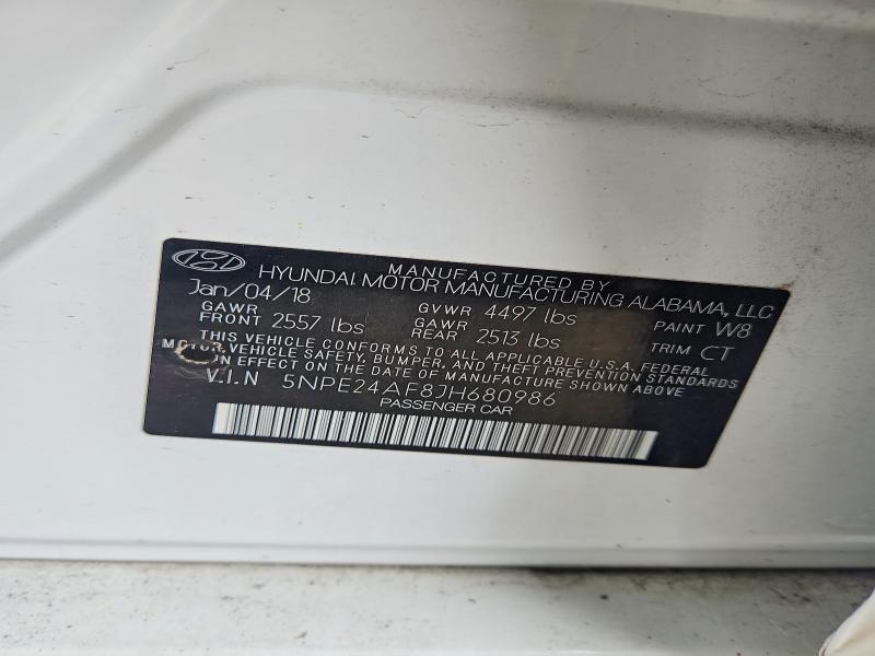 Продажа на аукционе авто 2018 Hyundai Sonata, vin: 5NPE24AF8JH680986, номер лота: 59799236