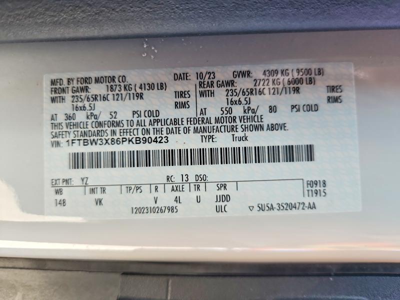 Aukcja sprzedaży 2023 Ford Transit, vin: 1FTBW3X86PKB90423, numer aukcji: 59781906