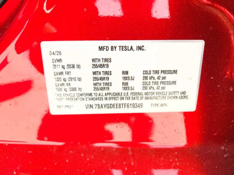 Продаж на аукціоні авто 2026 Tesla Model Y, vin: 7SAYGDEE8TF619349, номер лоту: 62299046