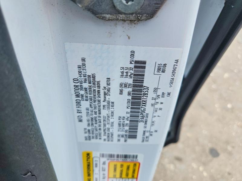 61936586 :رقم المزاد ، 3FA6P0G7XKR128537 vin ، 2019 Ford Fusion مزاد بيع