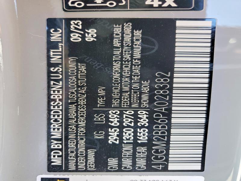 Aukcja sprzedaży 2023 Mercedes-benz Eqe Suv, vin: 4JGGM2BB6PA028382, numer aukcji: 61724816