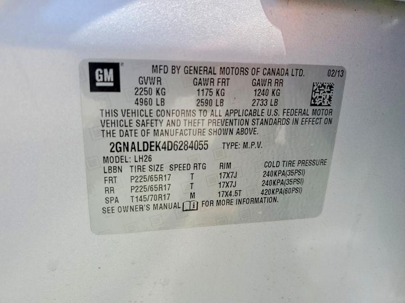 Продажа на аукционе авто 2013 Chevrolet Equinox, vin: 2GNALDEK4D6284055, номер лота: 60148496
