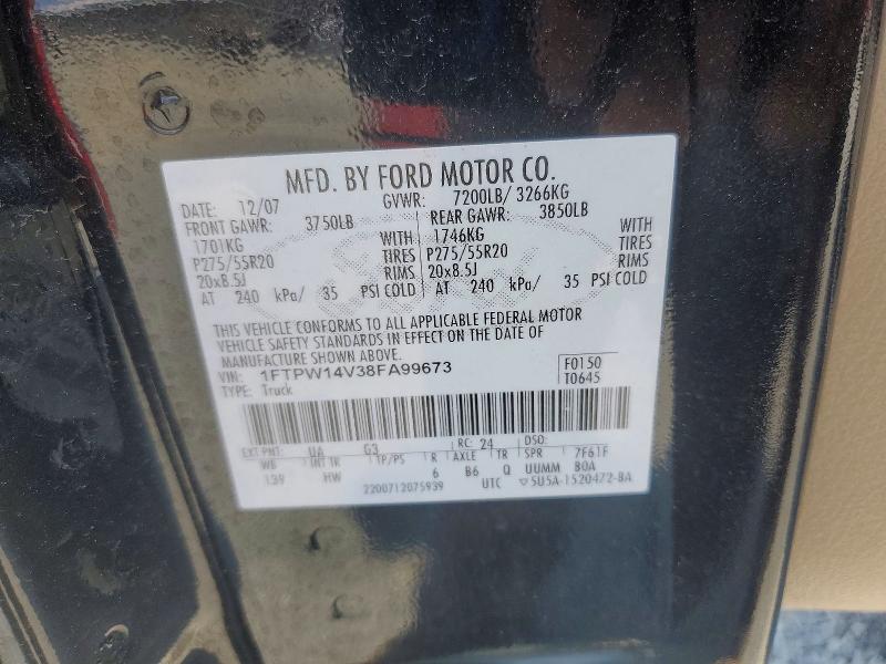 Продажа на аукционе авто 2008 Ford F150, vin: 1FTPW14V38FA99673, номер лота: 61578026