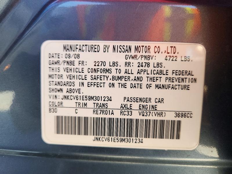 Auction sale of the 2009 Infiniti G37, vin: JNKCV61E59M301234, lot number: 62976386