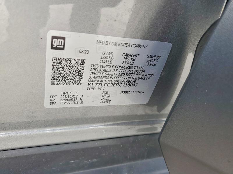 Aukcja sprzedaży 2024 Chevrolet Trax, vin: KL77LFE26RC118047, numer aukcji: 61479846