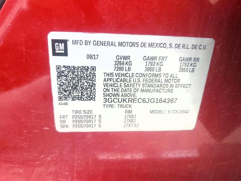 Продажа на аукционе авто 2018 Chevrolet Silverado, vin: 3GCUKREC6JG164367, номер лота: 60564876