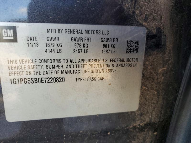 Aukcja sprzedaży 2014 Chevrolet Cruze, vin: 1G1PG5SB0E7220820, numer aukcji: 60610626