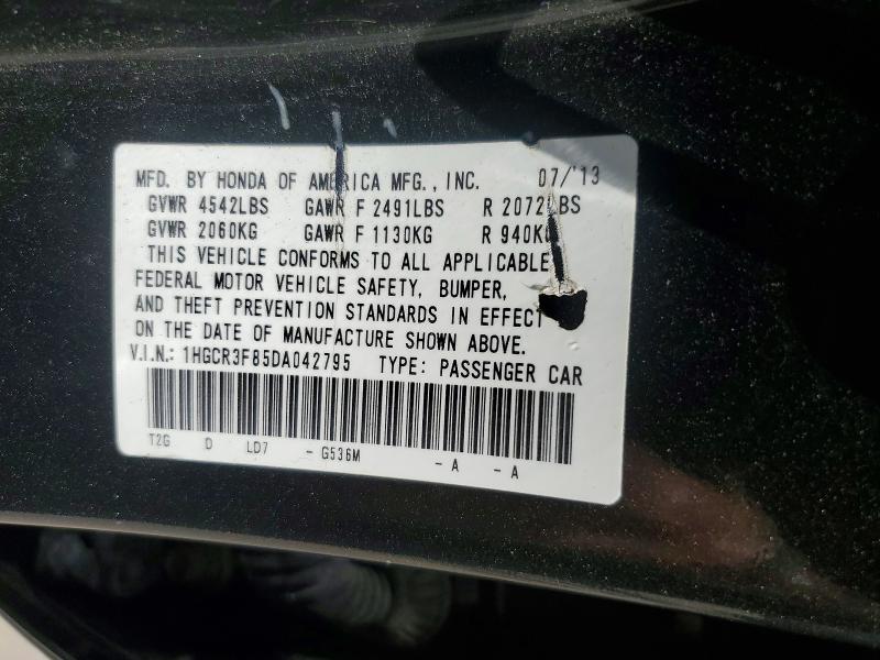 Aukcja sprzedaży 2013 Honda Accord, vin: 1HGCR3F85DA042795, numer aukcji: 60567536