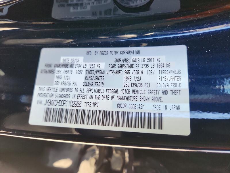 Aukcja sprzedaży 2024 Mazda Cx-90, vin: JM3KKCHD0R1102988, numer aukcji: 61638726
