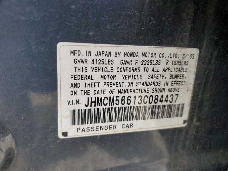 59758436 :رقم المزاد ، JHMCM56613C084437 vin ، 2003 Honda Accord مزاد بيع