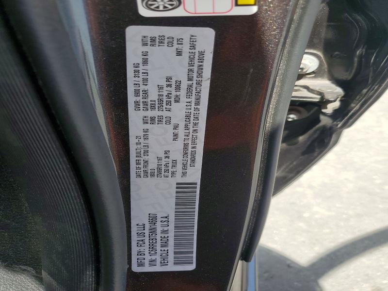 2022 Ram 1500 მანქანა იყიდება აუქციონზე, vin: 1C6RREBT5NN146607, აუქციონის ნომერი: 59718066