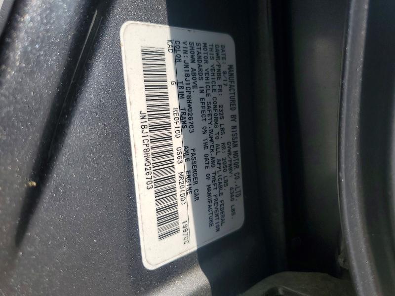 2017 Nissan Rogue Sport მანქანა იყიდება აუქციონზე, vin: JN1BJ1CP8HW026703, აუქციონის ნომერი: 59822536
