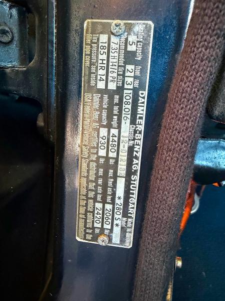 62162956 :رقم المزاد ، 10801612012182 vin ، 1968 Mercedes-benz 280s مزاد بيع
