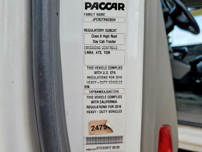 Продаж на аукціоні авто 2018 Peterbilt 579, vin: 1XPBA48XXJD477316, номер лоту: 61967596