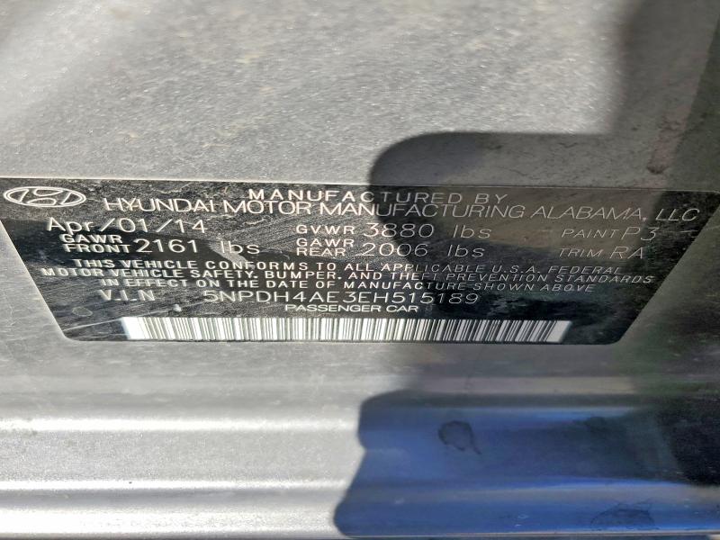62686906 :رقم المزاد ، 5NPDH4AE3EH515189 vin ، 2014 Hyundai Elantra مزاد بيع