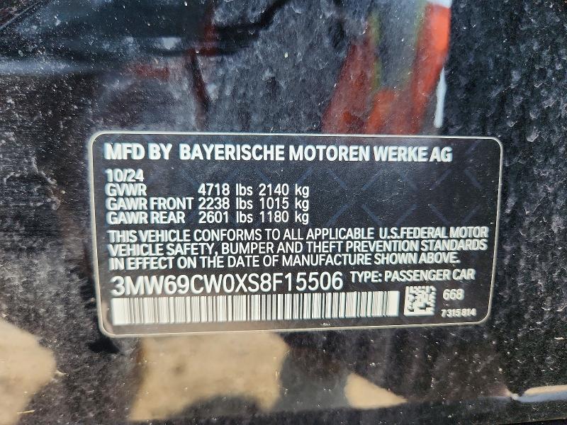 Aukcja sprzedaży 2025 Bmw 330i, vin: 3MW69CW0XS8F15506, numer aukcji: 63047766
