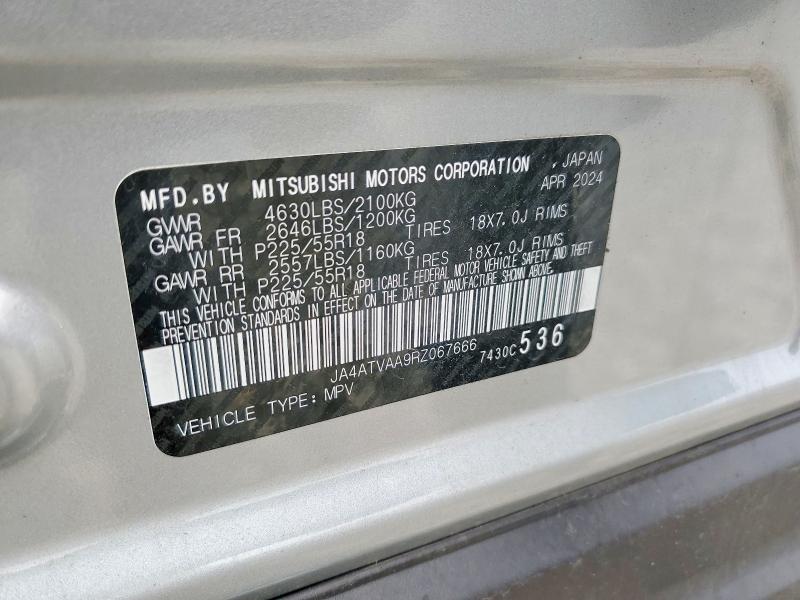 Aukcja sprzedaży 2024 Mitsubishi Eclipse Cross, vin: JA4ATVAA9RZ067666, numer aukcji: 62815306