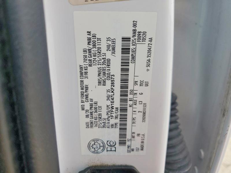 Продажа на аукционе авто 2020 Ford F150, vin: 1FTFW1E47LKF28573, номер лота: 59305766
