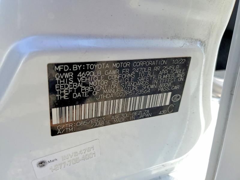 Aukcja sprzedaży 2023 Lexus Is, vin: JTHDA1D27P5123564, numer aukcji: 61929366