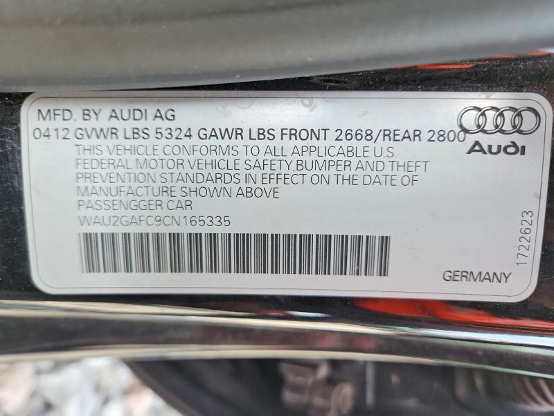 61243206 :رقم المزاد ، WAU2GAFC9CN165335 vin ، 2012 Audi A7 مزاد بيع