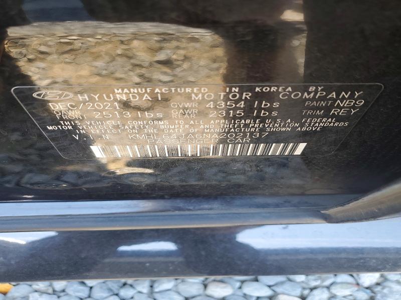 Aukcja sprzedaży 2022 Hyundai Sonata, vin: KMHL64JA6NA202137, numer aukcji: 61333126