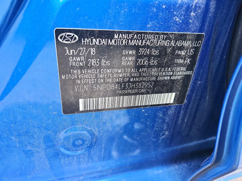 Продажа на аукционе авто 2018 Hyundai Elantra, vin: 5NPD84LF3JH382952, номер лота: 63198276