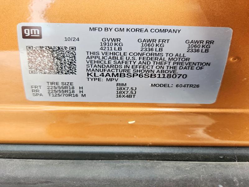 63478486 :رقم المزاد ، KL4AMBSP6SB118070 vin ، 2025 Buick Encore Gx مزاد بيع